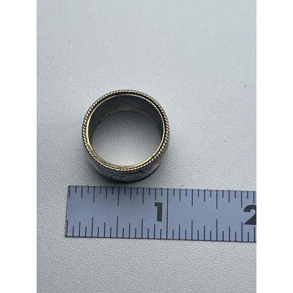 MSW Sterling Silver Band Ring Engraved Floral Size 7 Thailand - Picture 2 of 12